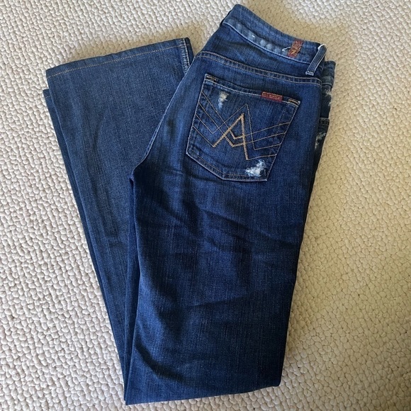 7 For All Mankind Denim - 𝅺7 for all mankind a-pocket jean with distressed/destroyed details
